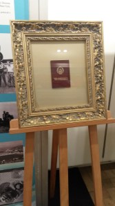 Red passport--golden frame